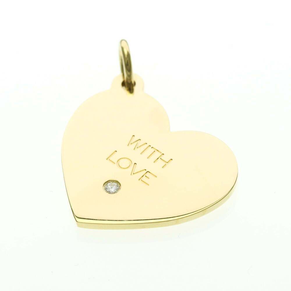 TIFFANY 18k Gold Diamond Heart Necklace
